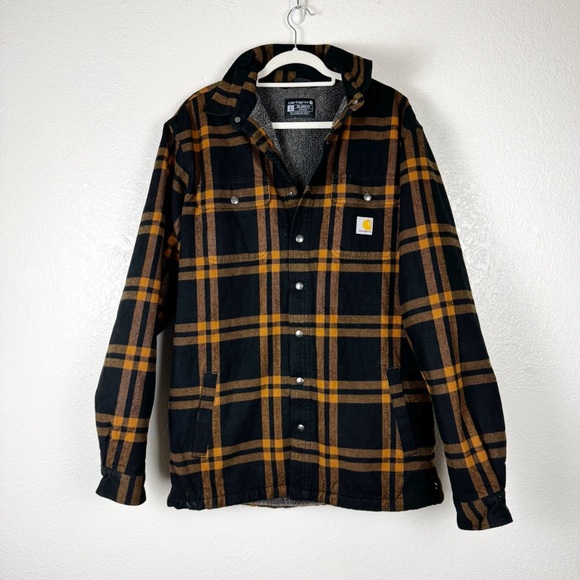 Carhartt Black and Yellow Plaid Shirt Jacket - Picture 1 of 5
